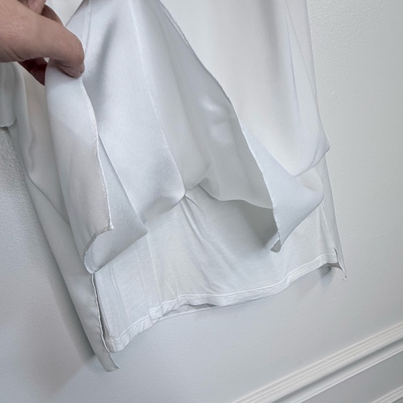 Saks Fifth Avenue Asymmetric Hem Sleeveless Blouse White - Picture 7 of 10